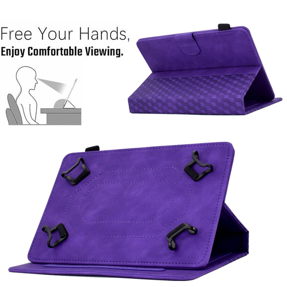 For 7.0 inch Universal Tablet Rhombus Embossed Leather Case(Purple)