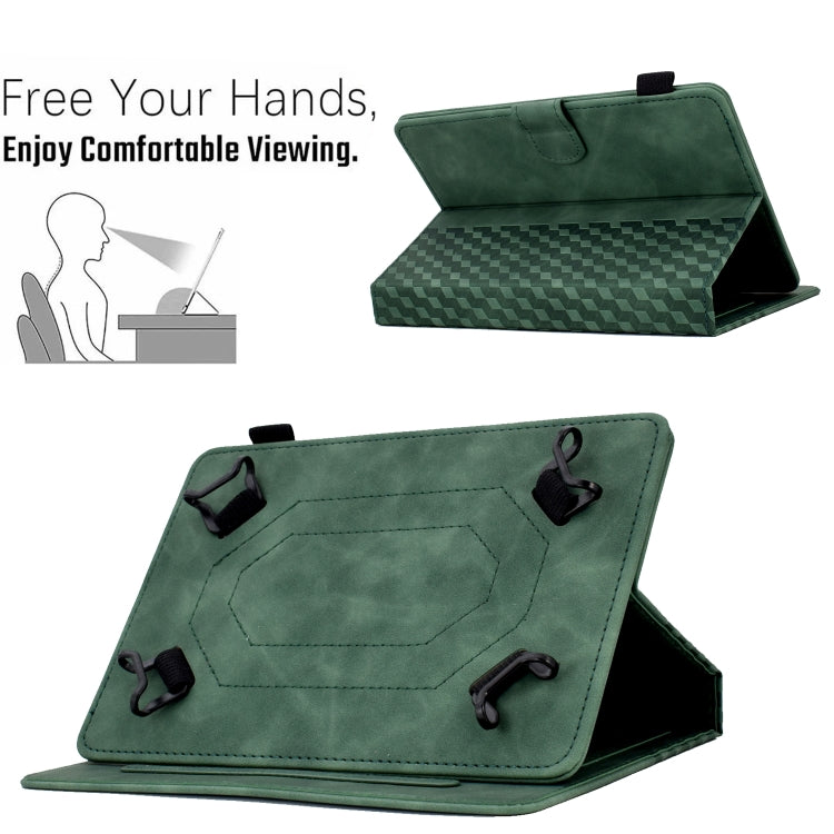 For 7.0 inch Universal Tablet Rhombus Embossed Leather Case(Green)