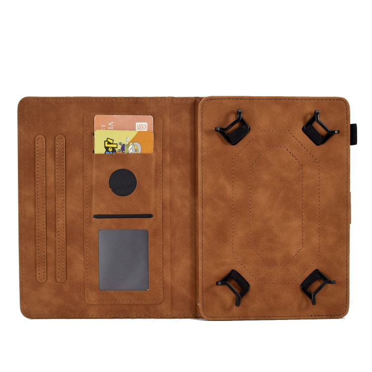 For 7.0 inch Universal Tablet Rhombus Embossed Leather Case(Brown)