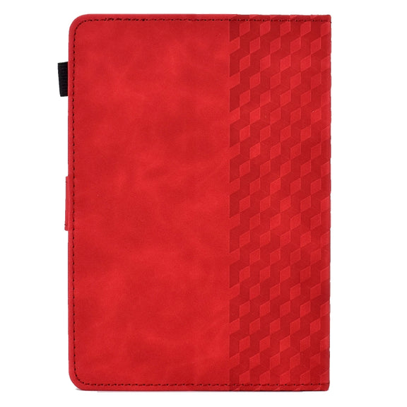 For 8.0 inch Universal Tablet Rhombus Embossed Leather Case(Red)