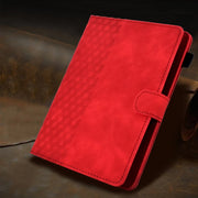 For 8.0 inch Universal Tablet Rhombus Embossed Leather Case(Red)