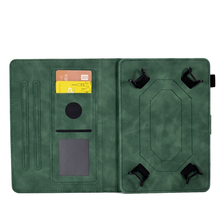For 8.0 inch Universal Tablet Rhombus Embossed Leather Case(Green)