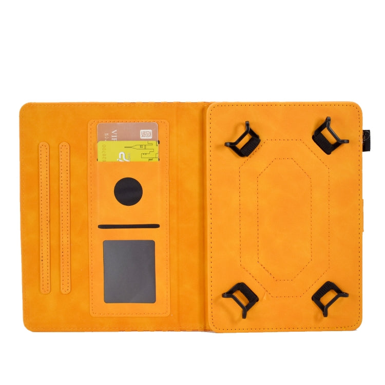 For 10.0 inch Universal Tablet Rhombus Embossed Leather Case(Khaki)