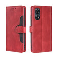 For OPPO Reno8 T 4G Skin Feel Magnetic Buckle Leather Phone Case(Red) - OPPO Cases by PMC TechLife | Online Shopping South Africa | PMC TechLife | Buy Now Pay Later Mobicred