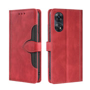 For OPPO Reno8 T 4G Skin Feel Magnetic Buckle Leather Phone Case(Red)