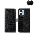 For Honor X7a 4G Crocodile Top Layer Cowhide Leather Phone Case(Black) - Honor Cases by PMC TechLife | Online Shopping South Africa | PMC TechLife | Buy Now Pay Later Mobicred