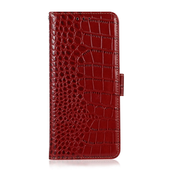 For Honor X9a/X40 5G Crocodile Top Layer Cowhide Leather Phone Case(Red)