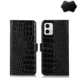 For Motorola Moto G73 5G Crocodile Top Layer Cowhide Leather Phone Case(Black) - Motorola Cases by PMC TechLife | Online Shopping South Africa | PMC TechLife | Buy Now Pay Later Mobicred