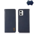 For Motorola Moto G73 5G KHAZNEH Nappa Top Layer Cowhide Leather Phone Case(Blue) - free shipping - PMC TechLife - Order now!