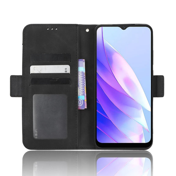 For Blackview A52 Skin Feel Calf Texture Card Slots Leather Phone Case(Black)