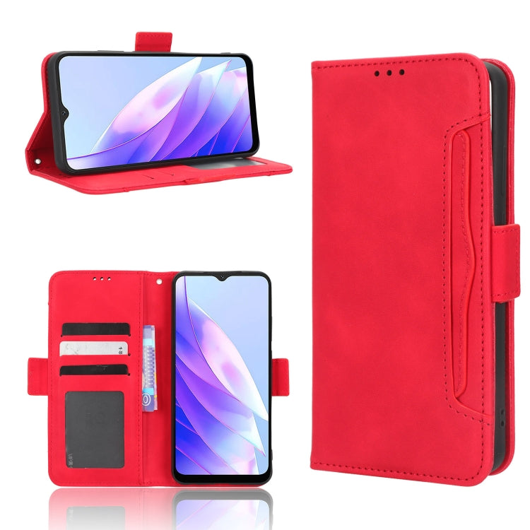 For Blackview A52 Skin Feel Calf Texture Card Slots Leather Phone Case(Red)