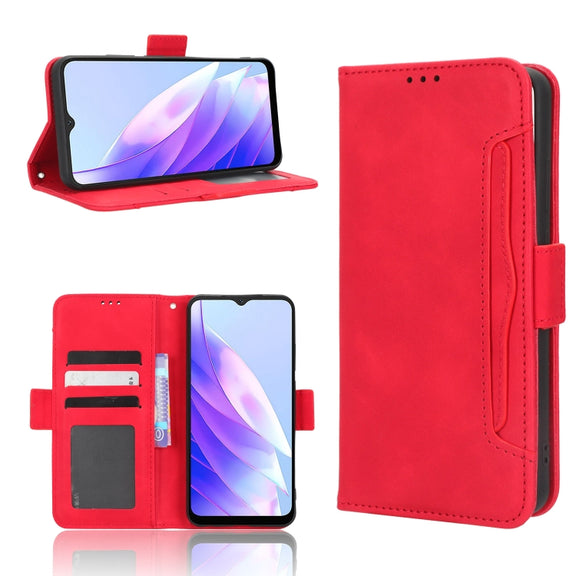 For Blackview A52 Skin Feel Calf Texture Card Slots Leather Phone Case(Red)