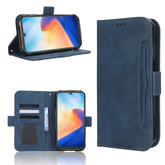 For Blackview BV7200 Skin Feel Calf Texture Card Slots Leather Phone Case(Blue)