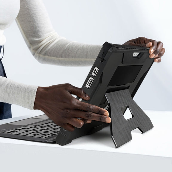 For MicroSoft Surface Pro 4 / 5 / 6 / 7 Armor Kickstand Shockproof Tablet Case(Grey White)