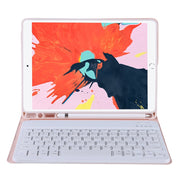 T11B 2020 For iPad Air 4 / Air 5 / Pro 11 inch 2022 / 2021 / 2020 / 2018 TPU Candy Color Ultra-thin Bluetooth Keyboard Tablet Case with Stand & Pen Slot(Pink)