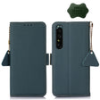For Sony Xperia 1 IV Side-Magnetic TJ Genuine Leather RFID Phone Case(Green) - Sony Cases by PMC TechLife | Online Shopping South Africa | PMC TechLife | Buy Now Pay Later Mobicred