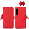 For Sony Xperia 1 IV Side-Magnetic TJ Genuine Leather RFID Phone Case(Red) - Sony Cases by PMC TechLife | Online Shopping South Africa | PMC TechLife | Buy Now Pay Later Mobicred