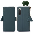 For Sony Xperia 10 IV Side-Magnetic TJ Genuine Leather RFID Phone Case(Green) - Sony Cases by PMC TechLife | Online Shopping South Africa | PMC TechLife | Buy Now Pay Later Mobicred
