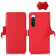 For Sony Xperia 10 IV Side-Magnetic TJ Genuine Leather RFID Phone Case(Red) - Sony Cases by PMC TechLife | Online Shopping South Africa | PMC TechLife | Buy Now Pay Later Mobicred