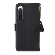 For Sony Xperia 10 IV Side-Magnetic TJ Genuine Leather RFID Phone Case(Black)