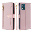 For Motorola Moto E13 4G Sheep Texture Cross-body Zipper Wallet Leather Phone Case(Pink) - Motorola Cases by PMC TechLife | Online Shopping South Africa | PMC TechLife | Buy Now Pay Later Mobicred