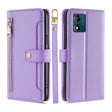 For Motorola Moto E13 4G Sheep Texture Cross-body Zipper Wallet Leather Phone Case(Purple) - Motorola Cases by PMC TechLife | Online Shopping South Africa | PMC TechLife | Buy Now Pay Later Mobicred