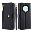 For Honor X9a 5G Sheep Texture Cross-body Zipper Wallet Leather Phone Case(Black) - Honor Cases by PMC TechLife | Online Shopping South Africa | PMC TechLife | Buy Now Pay Later Mobicred