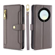 For Honor X9a 5G Sheep Texture Cross-body Zipper Wallet Leather Phone Case(Grey) - Honor Cases by PMC TechLife | Online Shopping South Africa | PMC TechLife | Buy Now Pay Later Mobicred