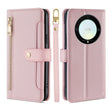 For Honor X9a 5G Sheep Texture Cross-body Zipper Wallet Leather Phone Case(Pink) - free shipping - PMC TechLife - Order now!