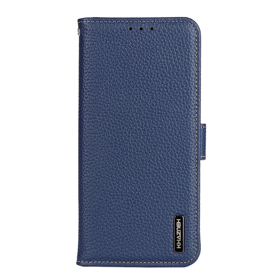 For Sony Xperia 1 IV KHAZNEH Litchi Genuine Leather Phone Case(Blue)