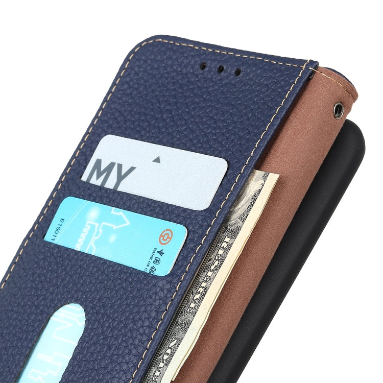 For Sony Xperia 1 IV KHAZNEH Litchi Genuine Leather Phone Case(Blue)