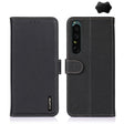 For Sony Xperia 1 IV KHAZNEH Litchi Genuine Leather Phone Case(Black) - Sony Cases by PMC TechLife | Online Shopping South Africa | PMC TechLife | Buy Now Pay Later Mobicred