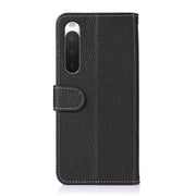 For Sony Xperia 10 IV KHAZNEH Litchi Genuine Leather Phone Case(Black)