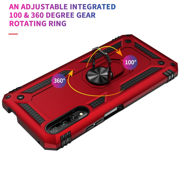 For Huawei Y9s Shockproof TPU + PC Protective Case with 360 Degree Rotating Holder(Black)
