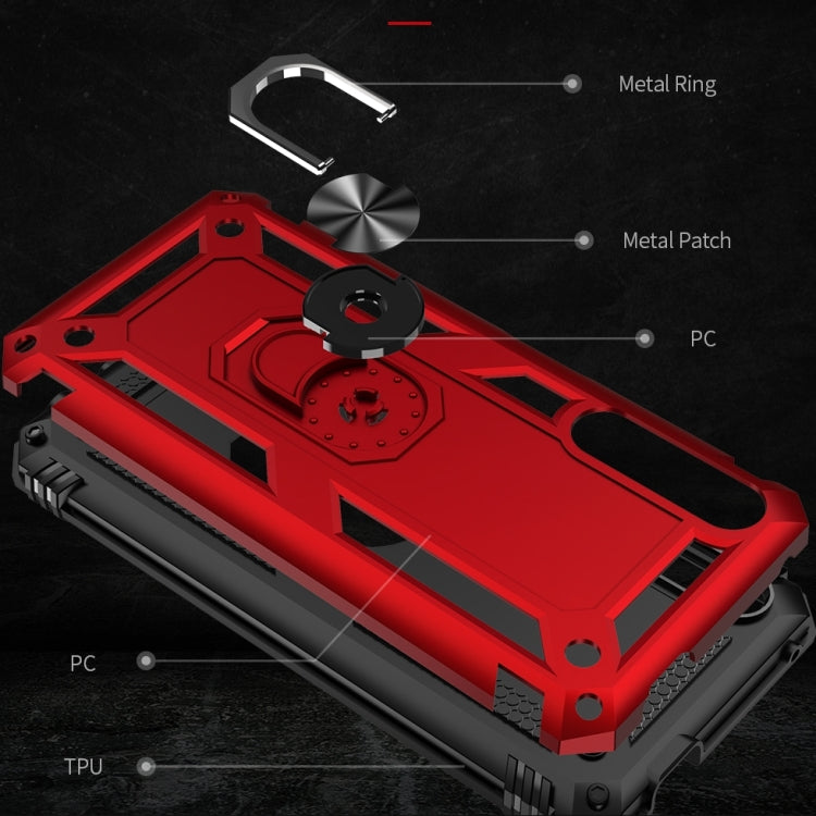 For Huawei Y9s Shockproof TPU + PC Protective Case with 360 Degree Rotating Holder(Blue)