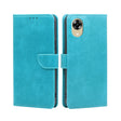 For OPPO A17k Calf Texture Buckle Flip Leather Phone Case(Light Blue) - OPPO Cases by PMC TechLife | Online Shopping South Africa | PMC TechLife
