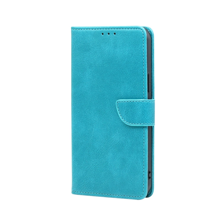 For OPPO A17k Calf Texture Buckle Flip Leather Phone Case(Light Blue)