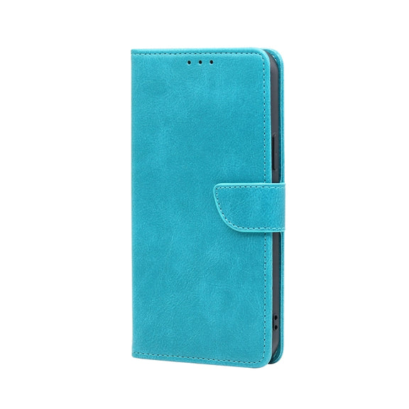For OPPO A17k Calf Texture Buckle Flip Leather Phone Case(Light Blue)