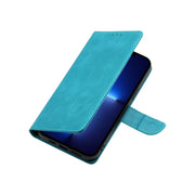 For OPPO A17k Calf Texture Buckle Flip Leather Phone Case(Light Blue)