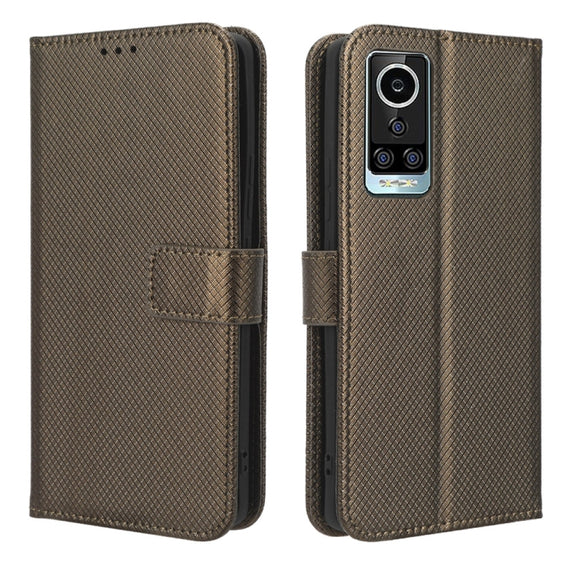 For BLU Bold N2 Diamond Texture Leather Phone Case(Brown)