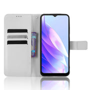 For Blackview A52 Diamond Texture Leather Phone Case(White)