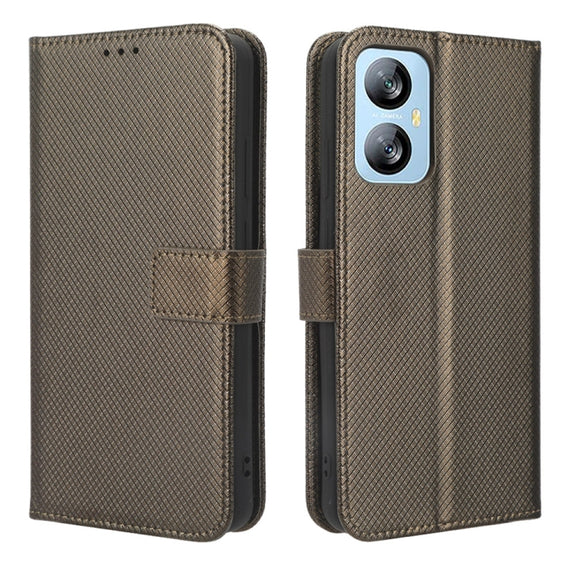 For Blackview A52 Diamond Texture Leather Phone Case(Brown)