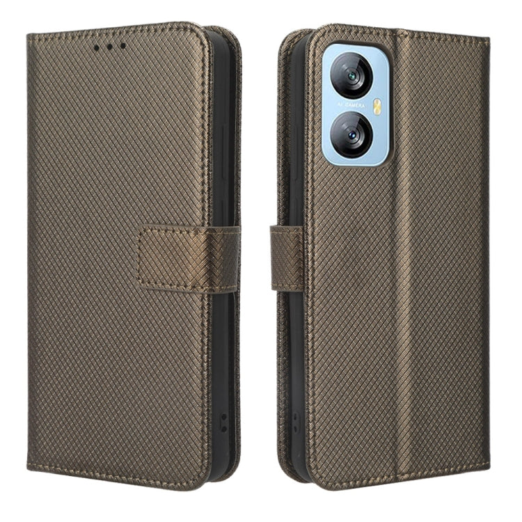 For Blackview A52 Diamond Texture Leather Phone Case(Brown)