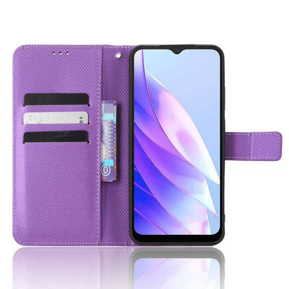 For Blackview A52 Diamond Texture Leather Phone Case(Purple)