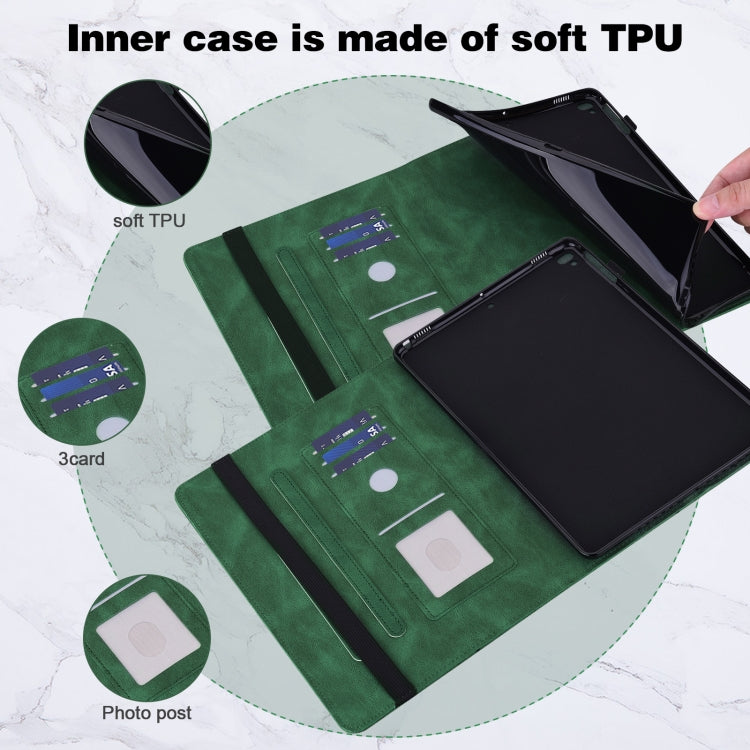 For Lenovo Tab M8 4th Gen Embossed Butterfly Pattern Leather Tablet Case(Green)