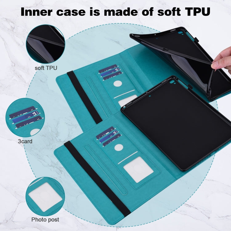 For Lenovo Tab M8 4th Gen Embossed Butterfly Pattern Leather Tablet Case(Blue)