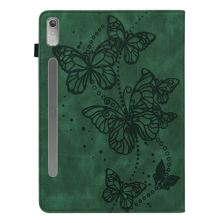 For Lenovo Pad Pro 2022 11.2 inch / Tab P11 Pro Gen 2 Embossed Butterfly Pattern Leather Tablet Case(Green)