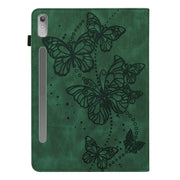 For Lenovo Pad Pro 2022 11.2 inch / Tab P11 Pro Gen 2 Embossed Butterfly Pattern Leather Tablet Case(Green)