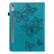 For Lenovo Pad Pro 2022 11.2 inch / Tab P11 Pro Gen 2 Embossed Butterfly Pattern Leather Tablet Case(Blue)
