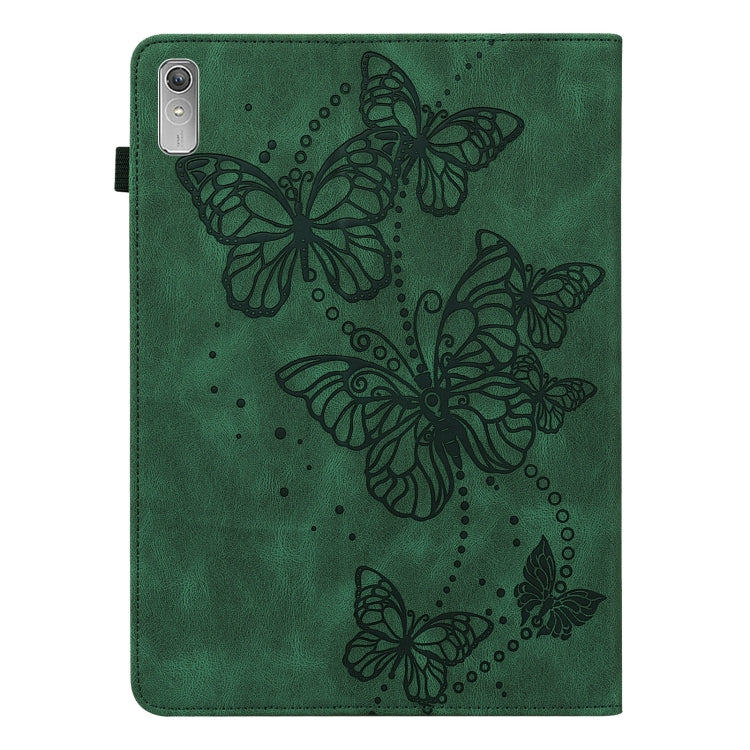 For Lenovo Pad Plus 2023 11.5 inch / Tab P11 Gen 2 Embossed Butterfly Pattern Leather Tablet Case(Green)